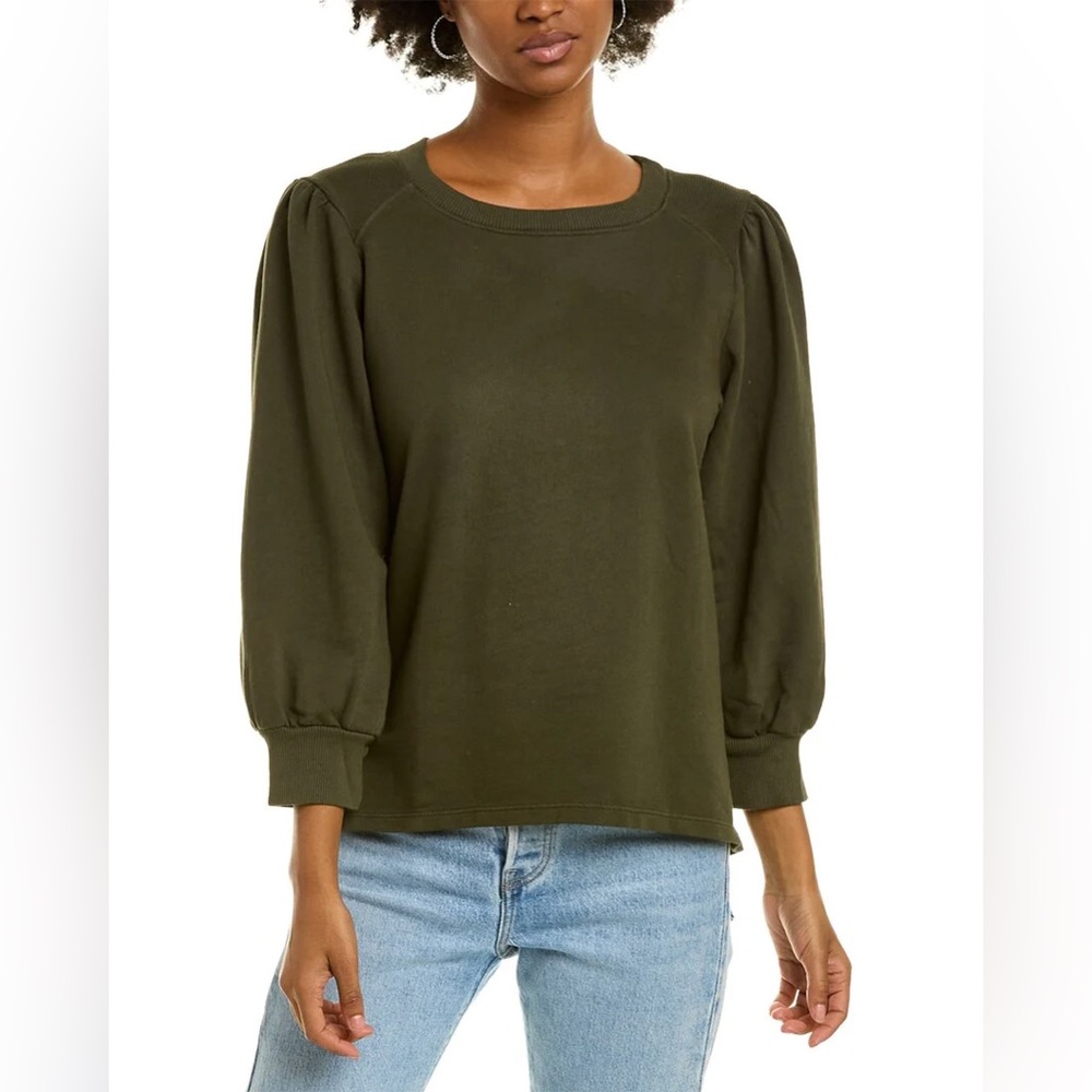 Michael Stars Alice sweatshirt puff sleeves army green XS